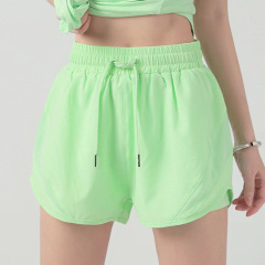 Women's High-Waist Speed-Dry Running Training Fitness Leggings with Pseudo-Two-Piece Design, Anti-Slip, Breathable Yoga Shorts for Summer