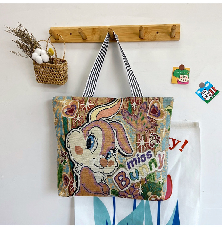 漫画刺繍ファッションシングル肩女性バッグ新馬泰托特バッグ新学生シングル肩手提げキャンバスバッグ大容量|undefined