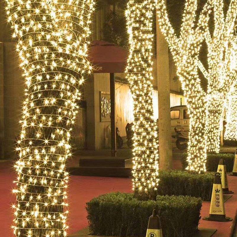LED彩灯闪灯串灯满天星户外防水太阳能缠树灯露营装饰氛围灯带条
