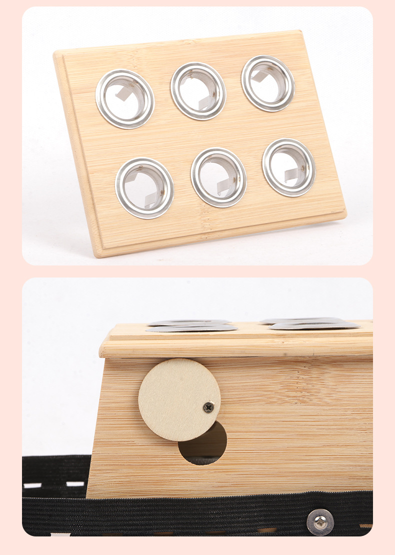 Bamboo Moxibustion Box 6-Hole Warming Device Portable Moxa Burner for Home Spa Wellness Use preparation