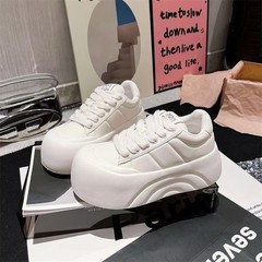 厚底松糕增高運動大頭麵包小白鞋子女2025春秋季新款休閒板鞋
