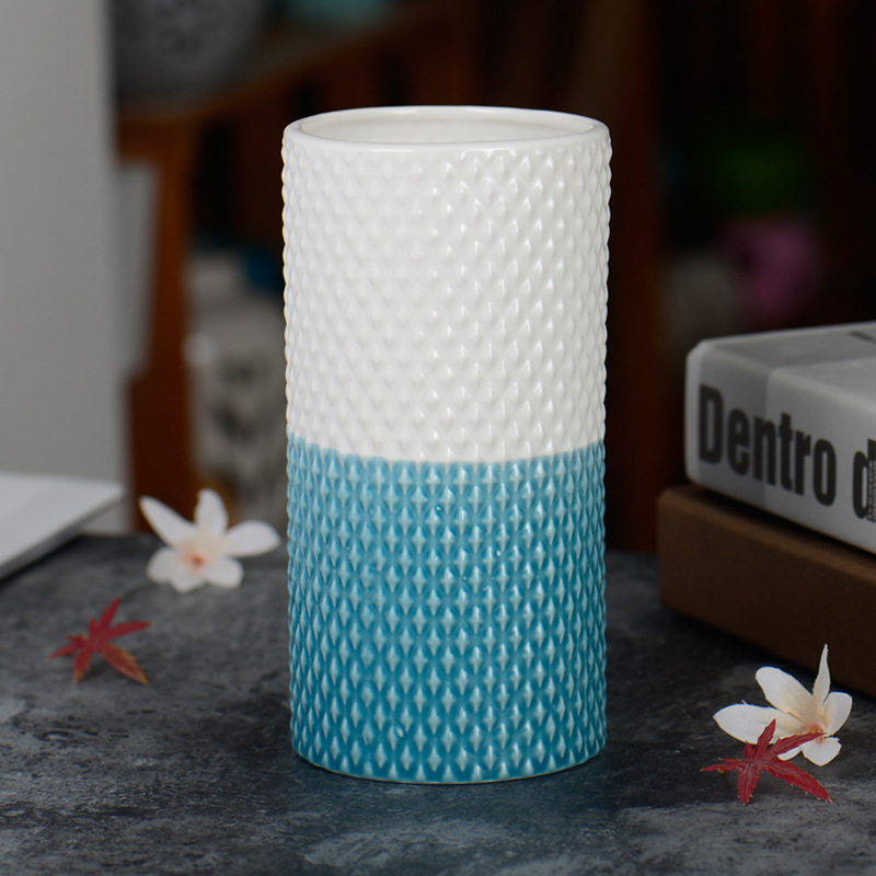 Comercio exterior Exportación estilo europeo florero de cerámica cara maceta de cerámica decoración de flores arreglo floral color esmalte titular de la flor decoración suave del hogar