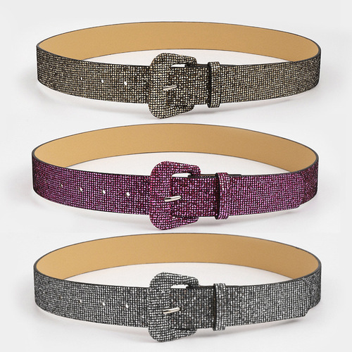 Ladies Glitter shinny jazz dance singers performance bling strap vintage  sequins gold green belt dress down