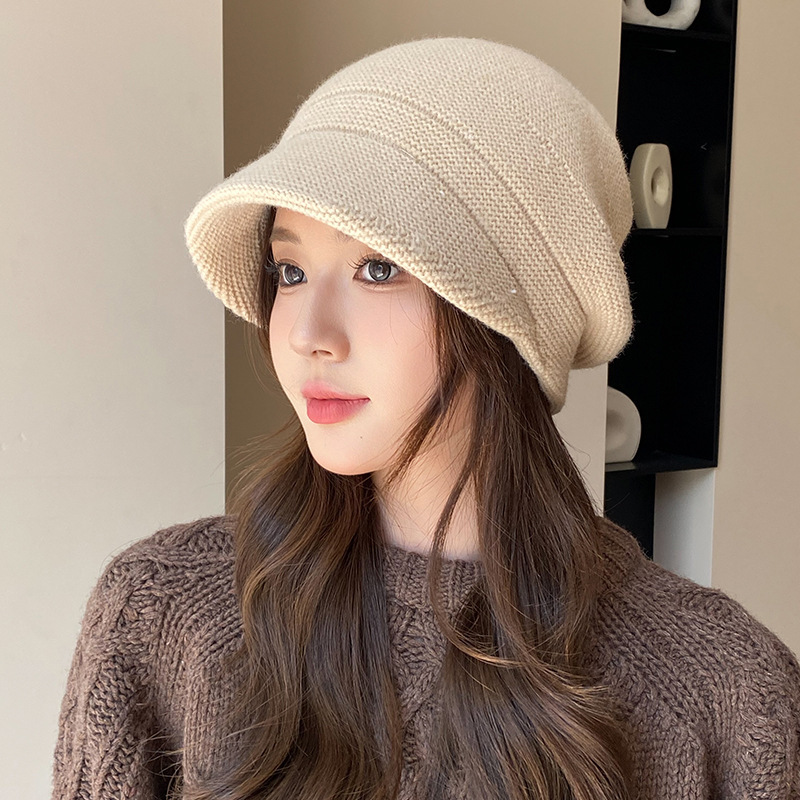 赫本風三合一漁夫帽女性秋冬保温耳保護キャップ|undefined
