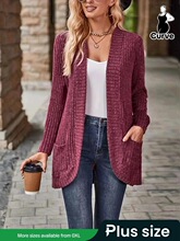 V 71667 Casual Solid Color Striped Long Sleeve Cardigan ƴ��