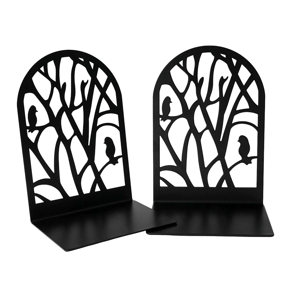 Bookends (Life Tree) Metal Tree-Shadow Design, Desktop Book Storage Pair, Decorative