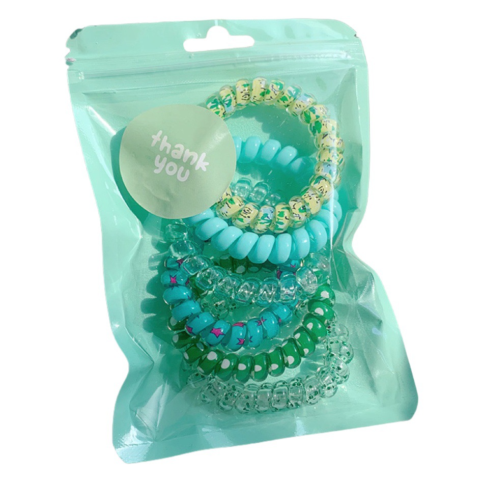 Verano nuevo gradiente color línea telefónica pelo cuerda bolsa niñas cabeza cuerda alta banda elástica de pelo banda de goma tocado