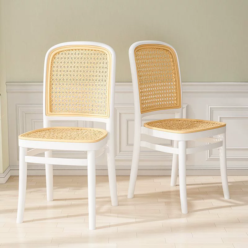 Оптовые скандинавские пластиковые стулья из ротанга, домашние обеденные стулья, штабелируемые подержанные стулья с спинкой из ротанга, дышащие книги для небольших квартир