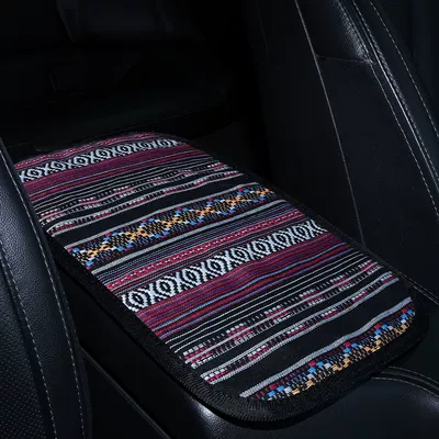 All-season universal armrest box mat, Armrest box pad - ethnic-style-armrest-cushion-in-purple