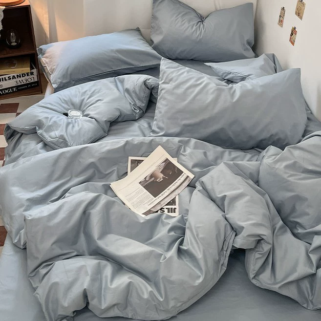 100 хлопчатобумажных сплошных четырехкомпонентных постельных принадлежностей хлопчатобумажные длинноватые хлопчатобумажные простыни стеганые одеяла для общежития