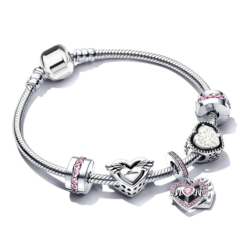 European charm ladies bracelet DIY blooming rose pendant bracelet exquisite small jewelry manufacturers wholesale European charm ladies bracelet DIY blooming rose pendant bracelet exquisite small jewelry manufacturers wholesale