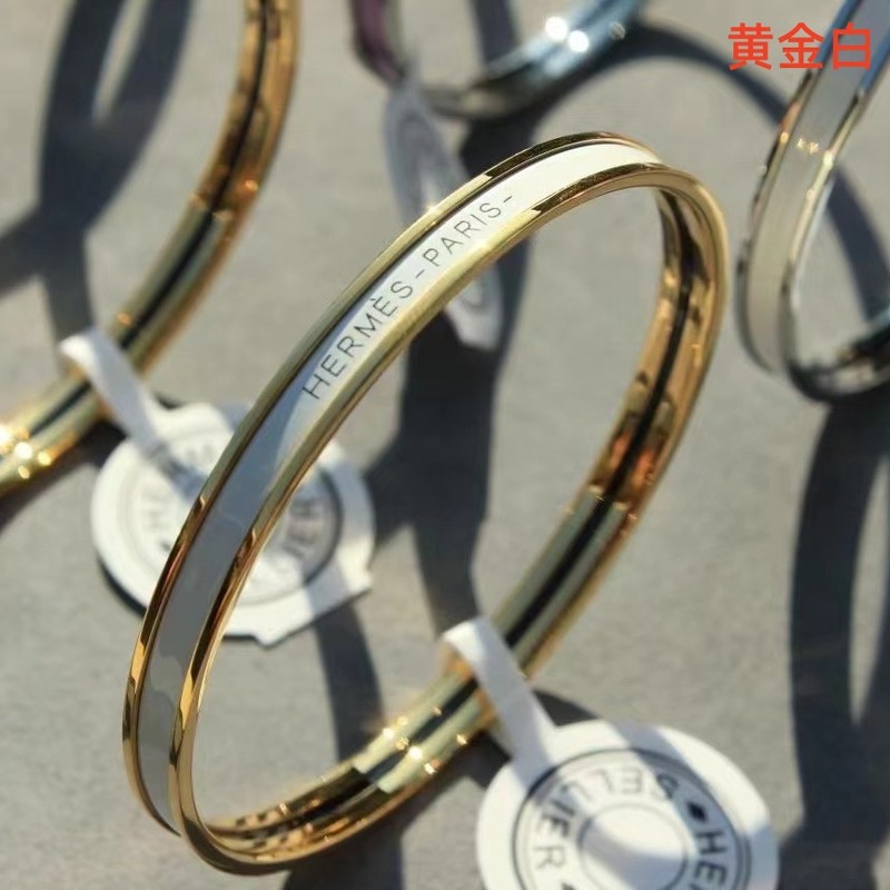 HERMES爱马仕高品质字母h珐琅兔子手镯奢华时尚简约情侣闺蜜礼物|undefined