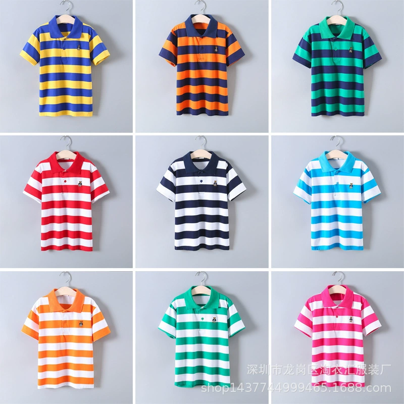 Экспорт внешней торговли Трансграничные детские рубашки POLO Фабрика дешевых недорогих хвостовых товаров оптом летние дети с короткими рукавами