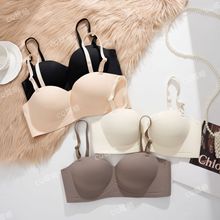 东南亚跨境批发无痕一片内衣女聚拢小胸加厚防下垂无钢圈收副乳文
