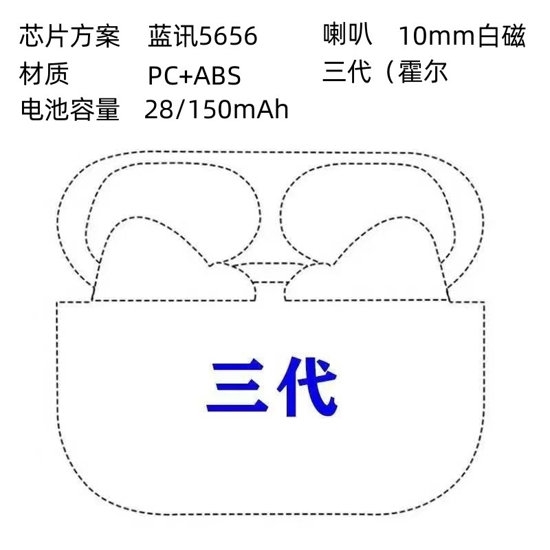 華強北三世代無線bluetoothイヤホン青訊5.0入耳式TWS新3世代クロスボーダー贈答品卸売り|undefined