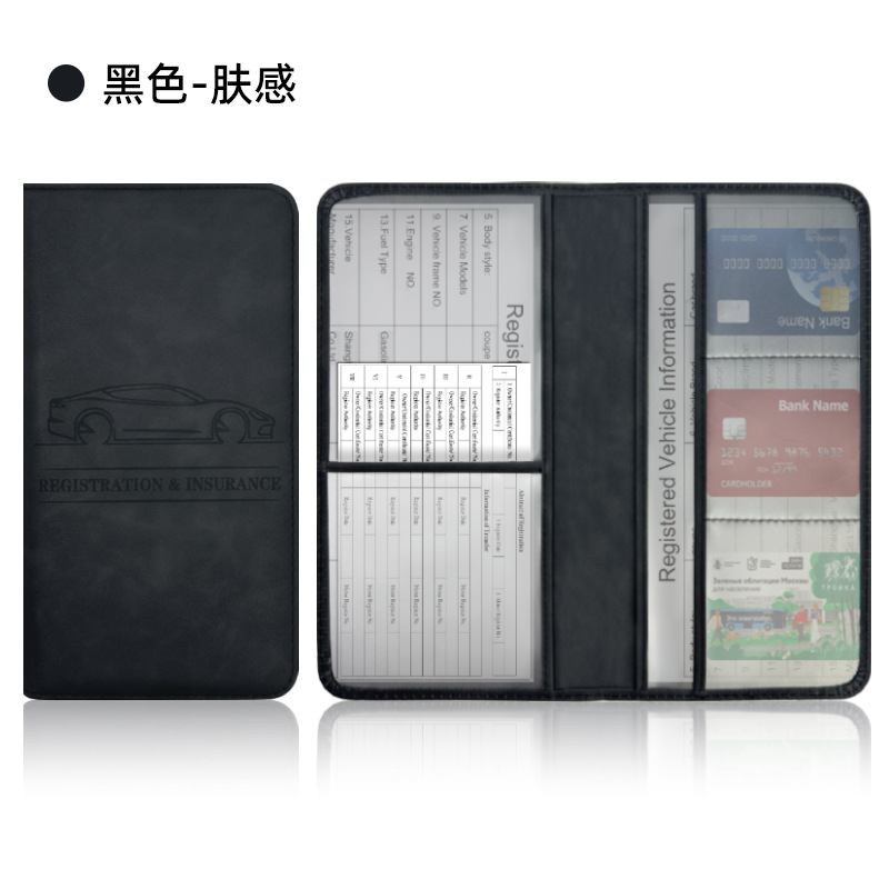 Transfronterizo temu licencia de conducir americana pu funda de cuero carpeta de registro de automóviles funda de archivo de información de seguro