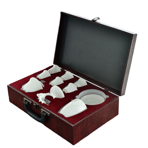 Sheer jade white porcelain gongfu tea set set minimalist full luxury complete gift wholesale souvenir lid teacup