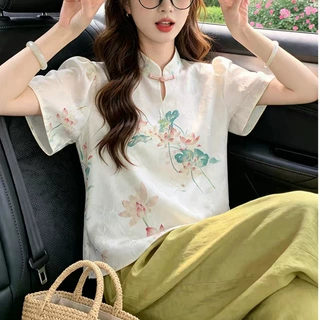 新中式国风文艺女装衬衫2026夏季新款气质薄款甜美休闲显瘦上衣