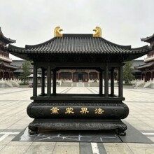 寺庙大型铜铸香炉寺院祠堂四方鼎香炉陵园露天香炉厂家