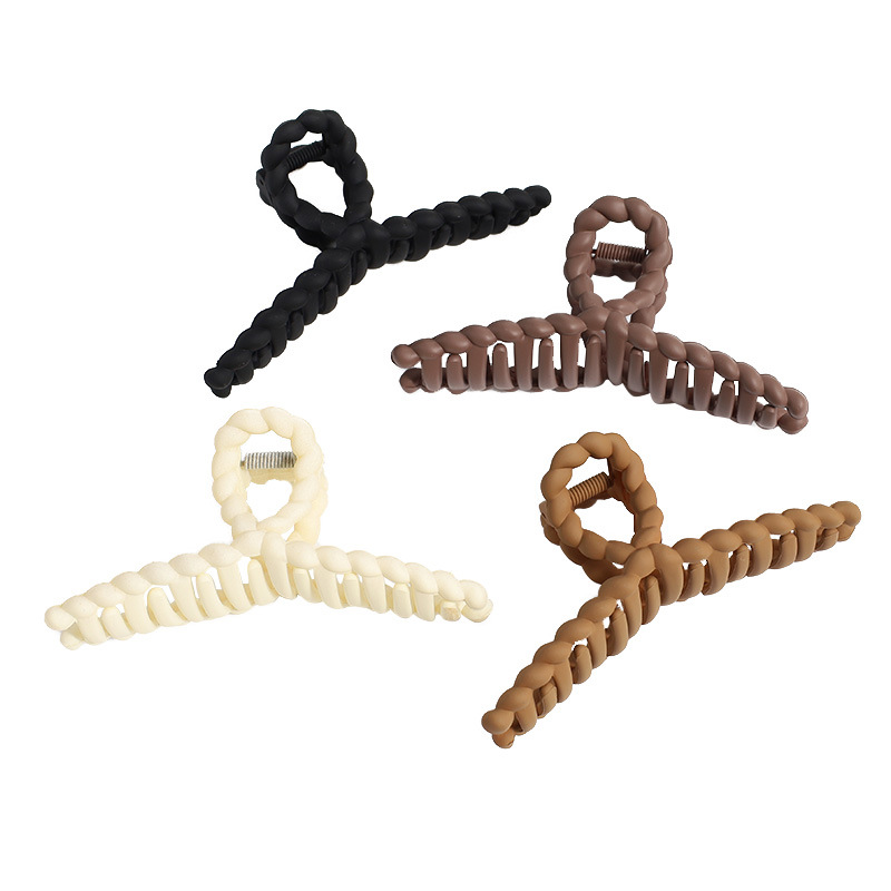 Amazon Venta caliente Frosted clip grande geométrica trasera horquilla elegante temperamento tiburón clip de alto grado tocado