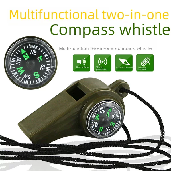 Outdoor Life-Saving Competition Referee Whistle Eaby Amazon Two-In-One Whistle Compass Kidsren's Toy