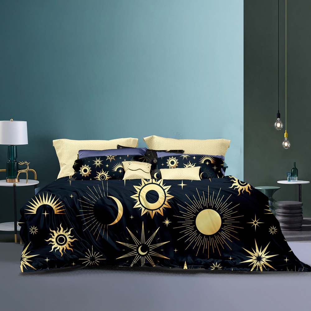 Set pattern constellation starry sky 90g matte duvet cover pillowcase_voghion.com