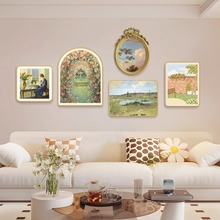 北欧风客厅装饰画现代轻奢沙发背景墙挂画卧室饭厅组合奶油风壁画