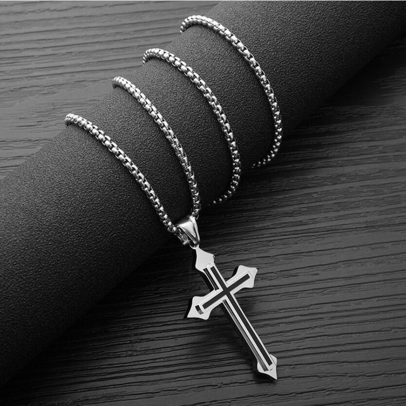 Tiktok moda ins Harajuku estilo calle personalidad Cruz COLLAR COLGANTE accesorios hombres y mujeres mismo estilo