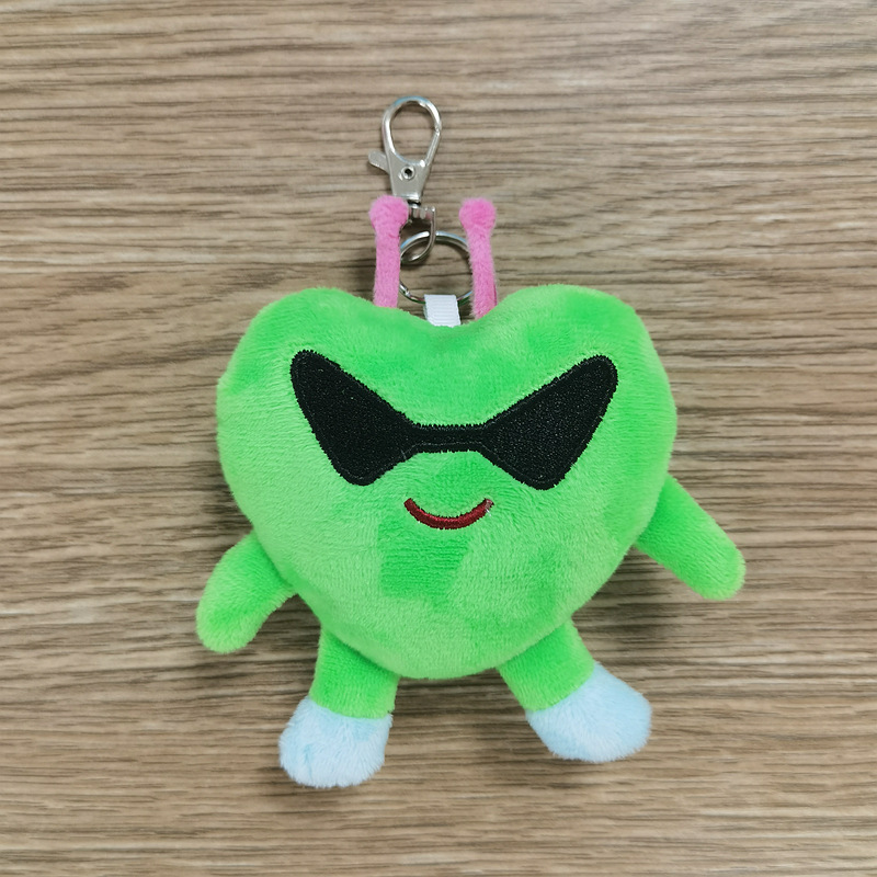 PP cotton Material Heart Shape Pattern Cute Heart Shape PP Cotton Unisex Keychain
