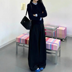 韩系慵懒风休闲假两件衬衫领毛衣女2025秋季新款气质宽松显瘦上衣