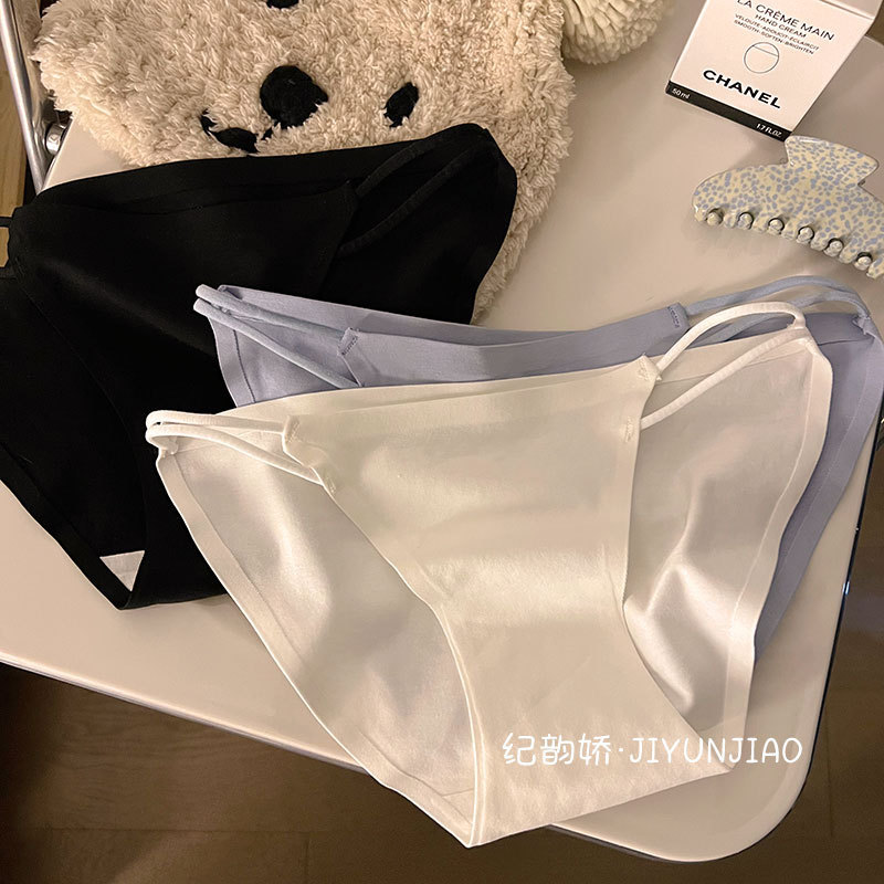 Simple and comfortable girl underwear for women new low waist pure cotton crotch high slit T-t-tight underwear for women