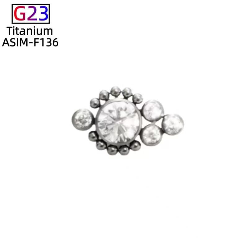 G23 Titanium Alloy Zircon Stud Earring for Cartilage Piercing – Simple Geometric Ear Jewelry detail image 7