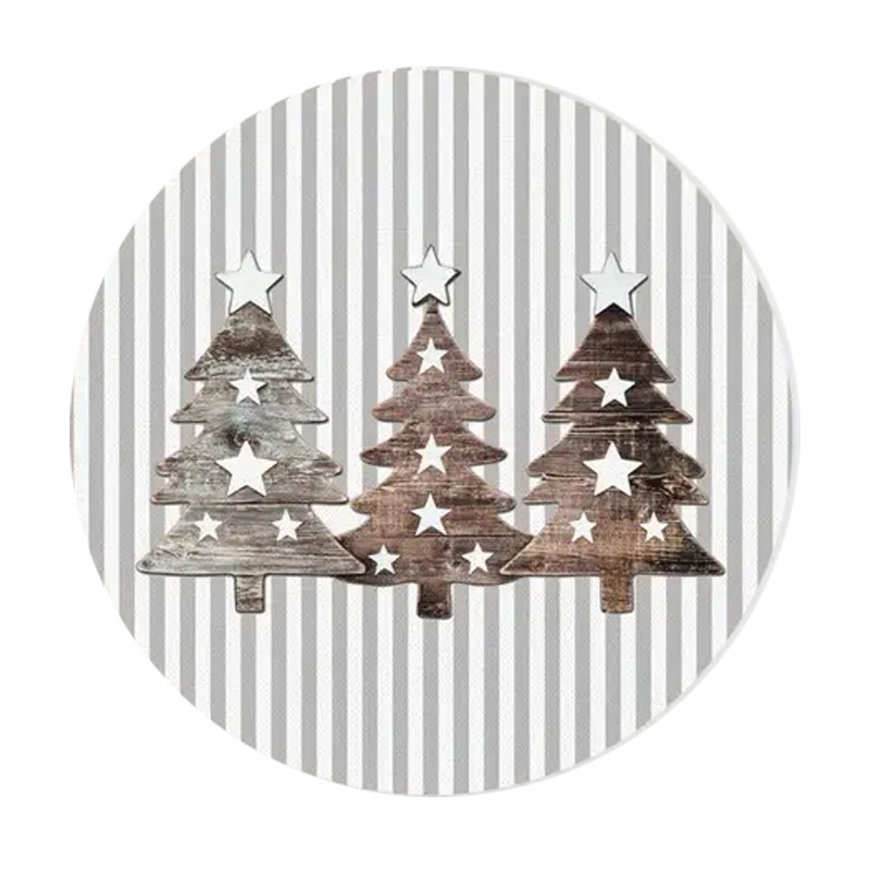 Transfronterizos Amazon temu Navidad lino redondo almohadilla de mesa de corte borde artesanía cocina almohadilla de mesa de comedor