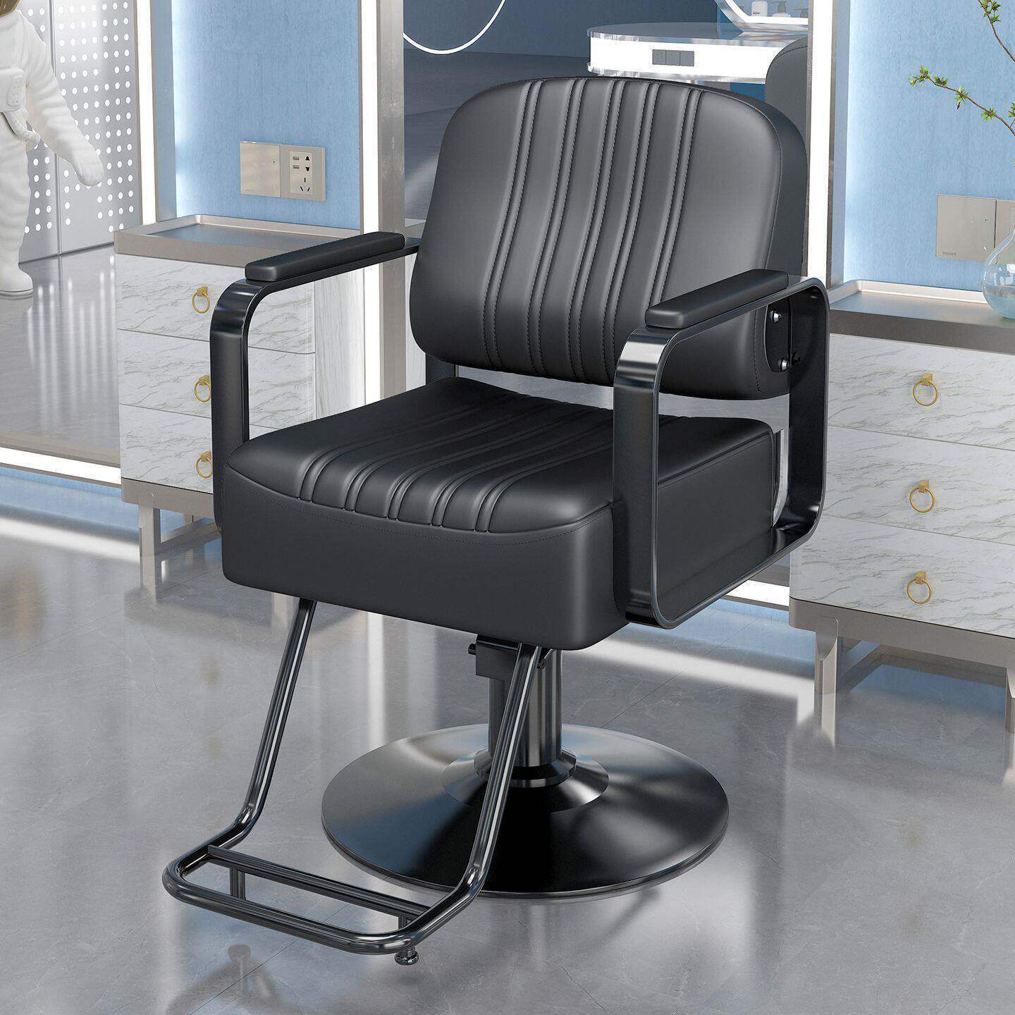 Silla de barbería red red de barbería de marea roja silla de corte de pelo salón de peluquería especial silla de corte de pelo elevable asiento de caída silla de barbería