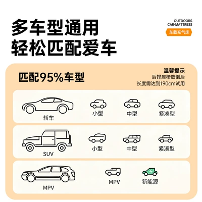 Vehicle-mounted inflatable bed: car mattress, rear