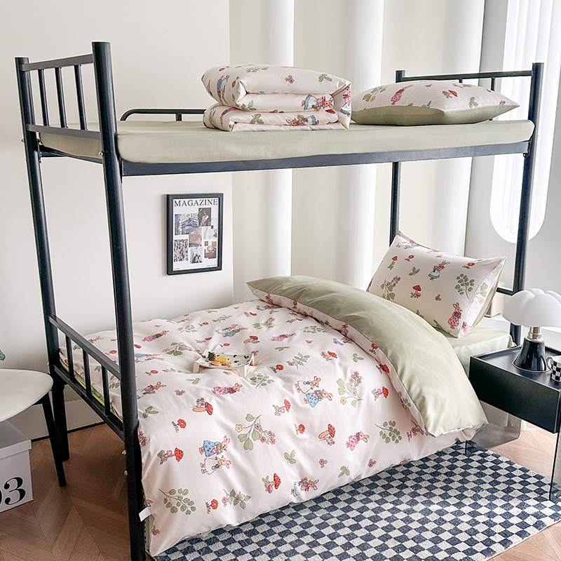 Dormitorio de estudiantes universitarios una sola persona tres conjuntos de ropa de cama un conjunto completo de colcha sábanas cuatro o seis conjuntos de colcha sábanas