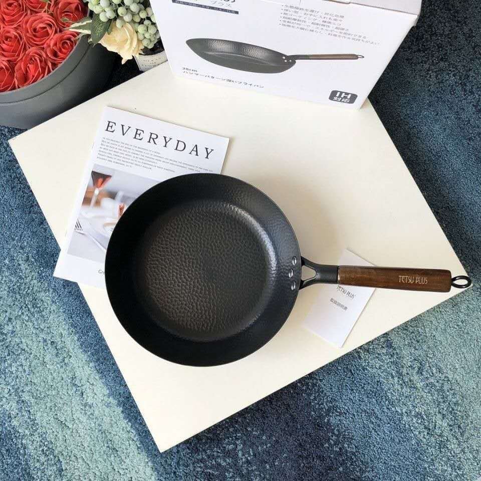 일본식 다리미 프라이팬 28cm 무코팅 일자 프라이팬 가정용 계란 후라이 팬케이크 프라이팬 도매