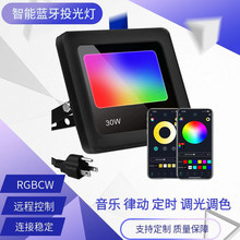 RGBCW蓝牙投光灯led遥控智能景观灯rgb+2700-6500K 30W 50W泛光灯