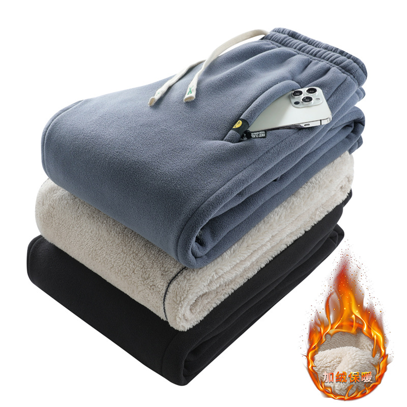 Ultra-Thick Fleece Pants for Men in Winter, Fleece-Lined and Thickeneded Casual Sweatpants, Cashmere Warm Leggings, Sports Long Pants