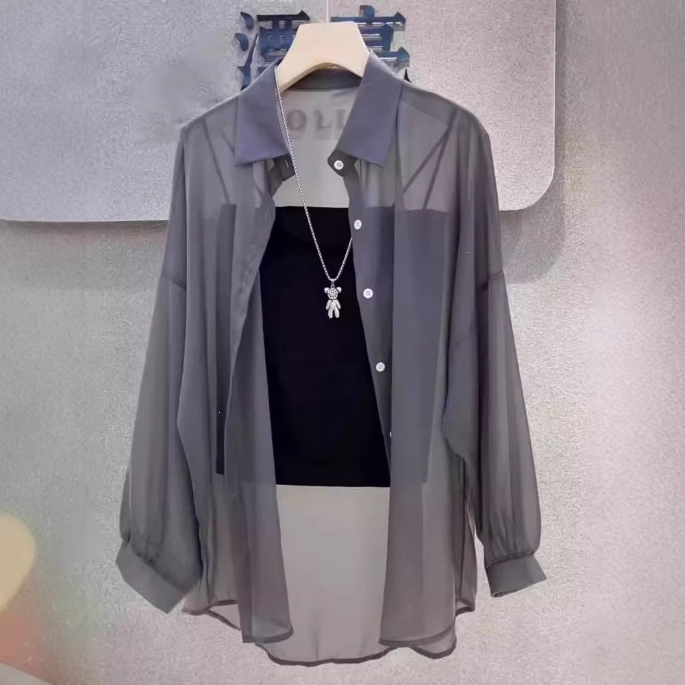Women's Summer Sunscreen Cardigan with Breathable Ice Silk and UV Protection, 2026 New Style, Long Sleeve, Thin Chiffon Shirt