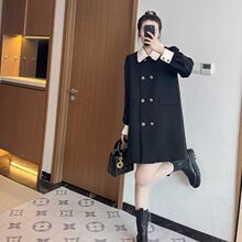 赫本风连衣裙女春秋新款正式场合小香风气质感小黑裙大码