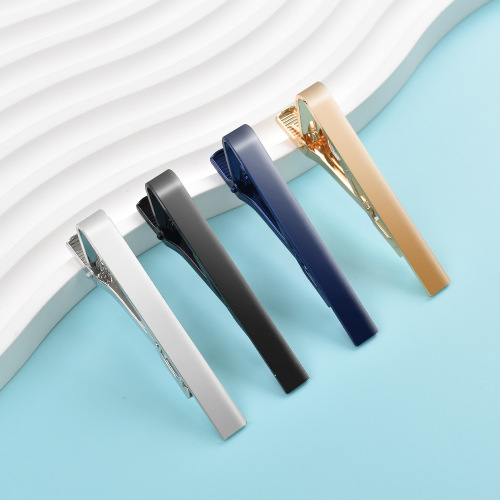 Alibaba.com New Style Cross-border Clothing Silk Tie Clip Copper Men Minimalist Shirt Suit Tie Clip In Stock