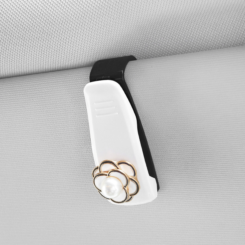 Qìchē Car Sun Visor Multifunctional Storage Clip Car Glasses Clip Sunglasses Holder (Car Glasses Clip/Bill Clip) - white
