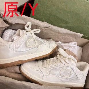 HiGh Version G's MAC80 Dirty White Shoes 2024 New Genuine Leather Color MatchinG Casual Couple Versatile White Shoes