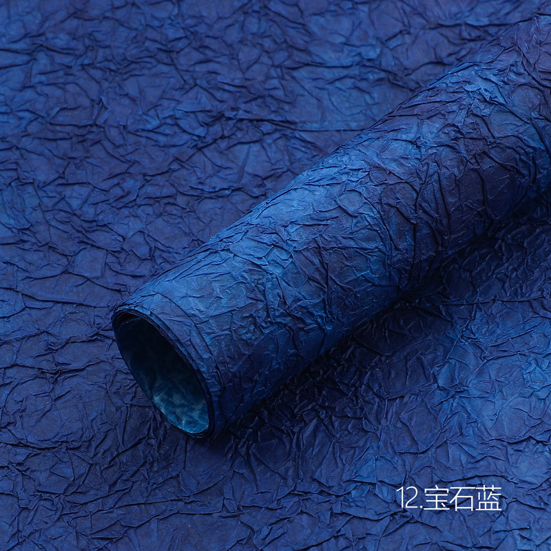 Klein azul ramo de papel de embalaje azul papel de arte al óleo estilo flor embalaje material DIY hecho a mano