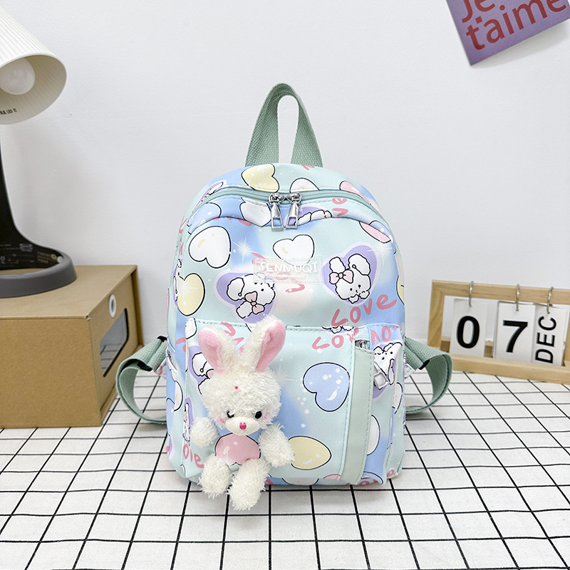 2024 nuevo kindergarten mochila de dibujos animados lindo conejito estudiante mochila de lona para niños Mochila pequeña y ligera