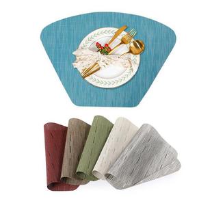 Home Placemat Pvc Fan-Shaped Dining Table Mat Hotel Box Western Food Mat Washable Round Table Bowl Mat Coffee Table Insulation Mat