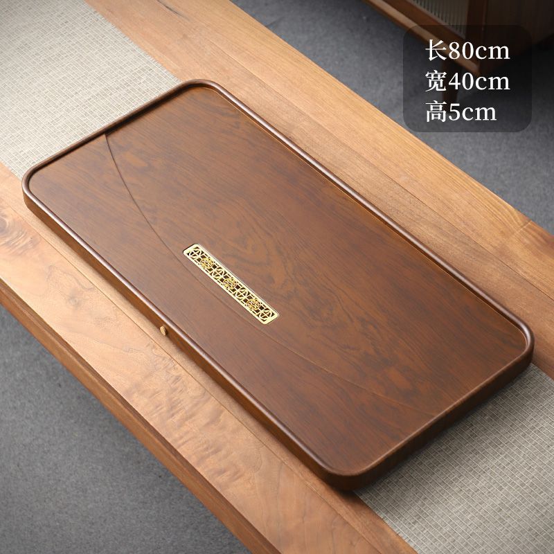 Placa de té de madera sólida, mesa de té simple de oficina, mesa de té china, almacenamiento y drenaje de agua, mesa de té eléctrica