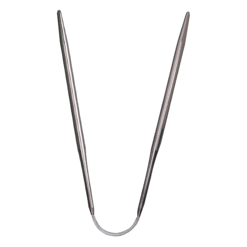 Anillo corto aguja de acero inoxidable herramienta de tejer a mano suéter aguja 23cm lana aguja palo de lana al por mayor