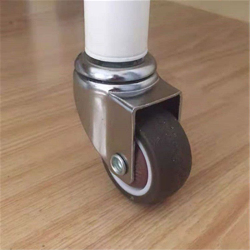 萬向輪絲杆M6M8M10橡膠螺絲杆腳輪靜音帶剎車輪子軲轆活動滑輪熱